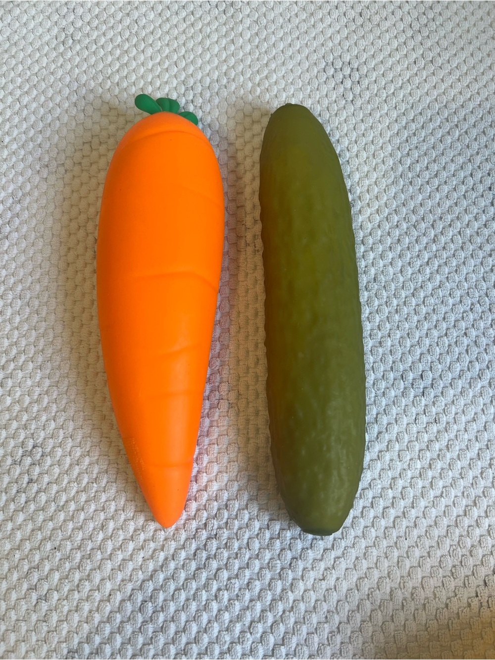 Lot of 2 Squishies Vegetables Carrot & Cucumber